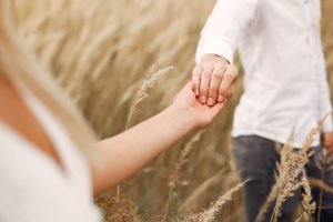 Beautiful Couple Spend Time In Autumn Field 300x200