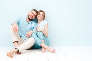 Smiling Beautiful Woman And Her Handsome Boyfriend